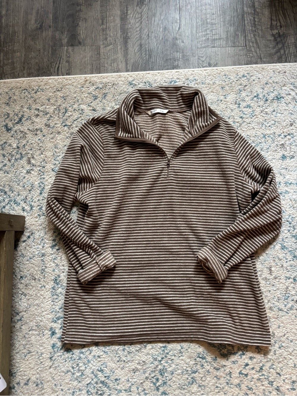 Brown and White Fleece Quarter Zip